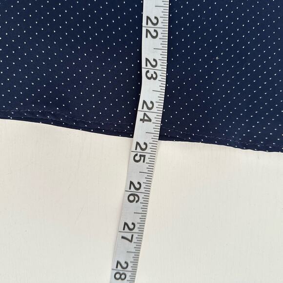 Levi Strauss Button Down Blouse Blue with White Polka Dots Dark Academia Size L - Picture 9 of 12